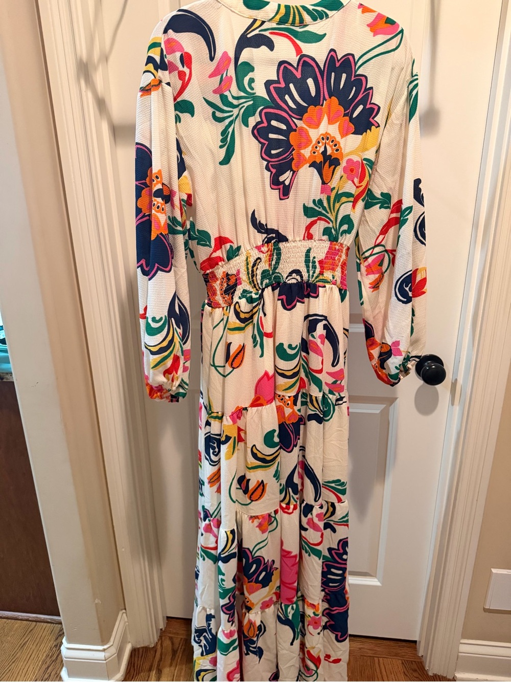 Premier Cream Maxi Dress with Multicolor Floral Print - Picture 6 of 7